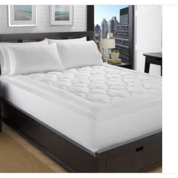Fluffy Clouds 2 in. Queen Size 100% Cotton Loft Fiber Mattress Pad